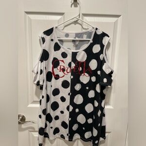 Disney Cruella 101 Dalmatians Cold Shoulder Top